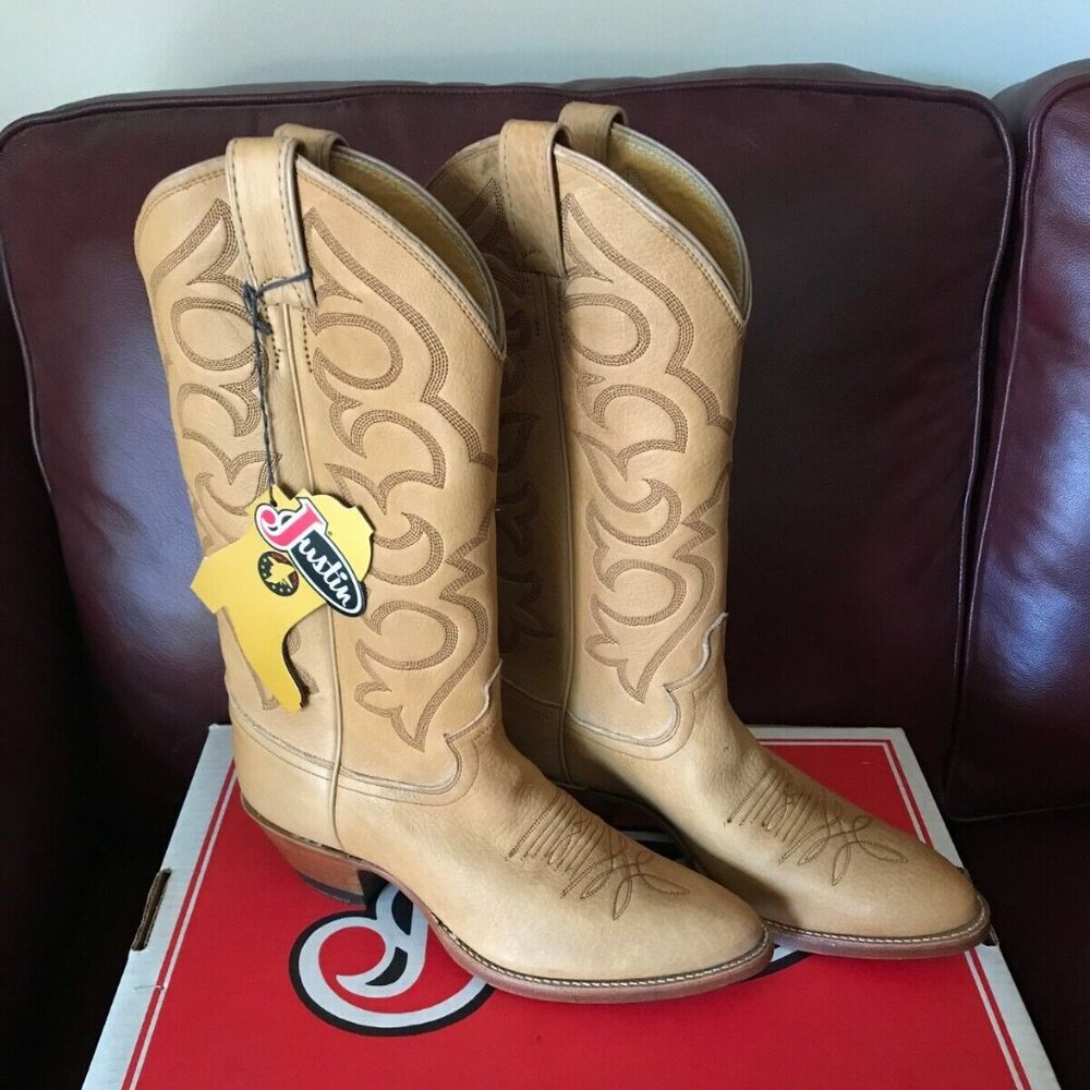 RARE! Justin Rocky Mountain ELK Mens Cowboy Boots 8D